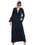 Bashariya Long Cardigan With Bell Sleeves Without Inner Abaya NavyBlue | Grocsy