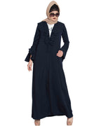 Bashariya Long Cardigan With Bell Sleeves Without Inner Abaya NavyBlue | Grocsy