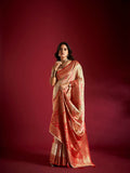 Joban Fashion Multicolor Plain With Weaving Border Banarasi Silk Sarees | Grocsy
