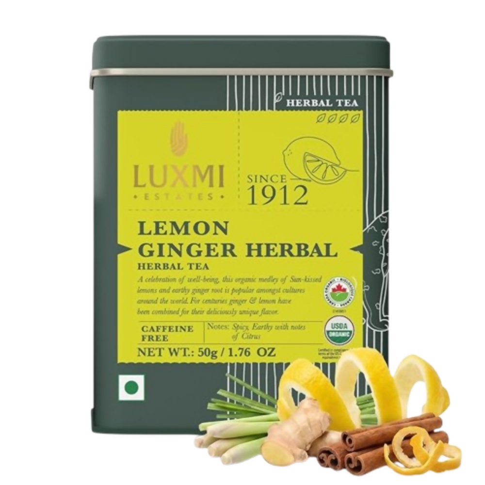 Luxmi Estates Lemon Ginger Herbal Tea | Grocsy