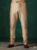 Zavaya Beige Plain Dupion Silk Churidar | Grocsy