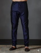 Zavaya Navy Blue Plain Dupion Silk Churidar | Grocsy