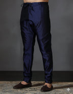 Zavaya Navy Blue Plain Dupion Silk Churidar | Grocsy