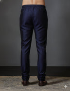 Zavaya Navy Blue Plain Dupion Silk Churidar | Grocsy