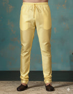 Zavaya Golden Plain Dupion Silk Churidar | Grocsy