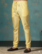 Zavaya Golden Plain Dupion Silk Churidar | Grocsy