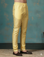 Zavaya Golden Plain Dupion Silk Churidar | Grocsy