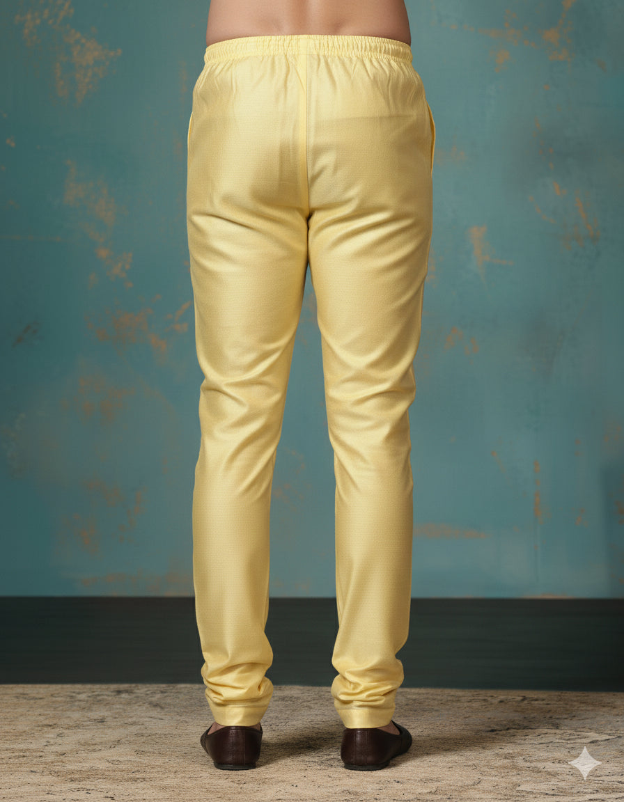 Zavaya Golden Plain Dupion Silk Churidar | Grocsy