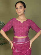 Shree Shyam Fashion Cotton Purple Saree | Grocsy