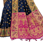 Vamika Royal Blue Designer Weaving Banrasi Silk Saree | Grocsy