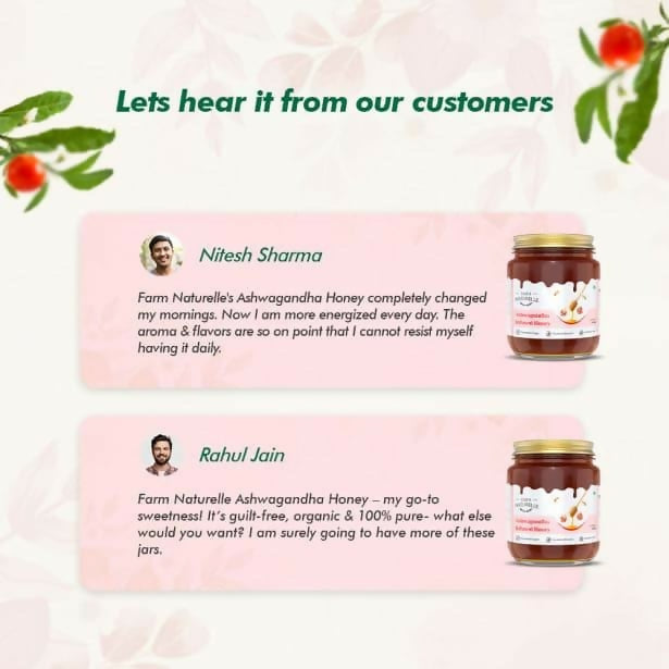 Farm Naturelle Ashwagandha Infused Honey – Natural Stress Relief & Energy Boost | Grocsy