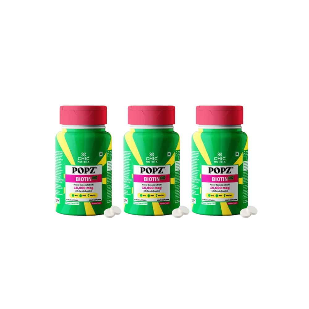 Chicnutrix Popz Biotin Melts - For Stronger & Thicker Hair | Grocsy