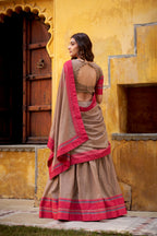 Evanik Pure Chanderi With Thread Work Lehenga Choli | Grocsy