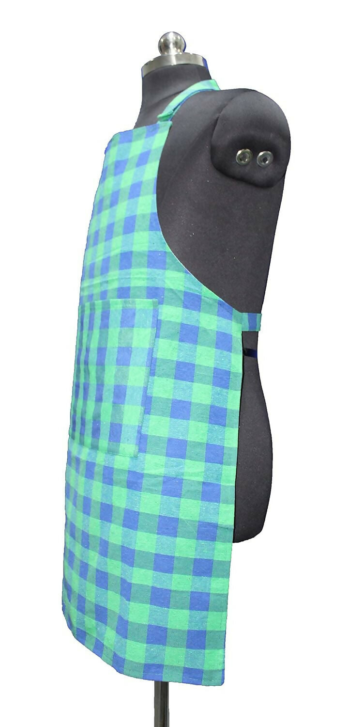 Glun Waterproof Unisex Kitchen Checkered Design Apron-Multicolour (Pack Of 2) | Grocsy