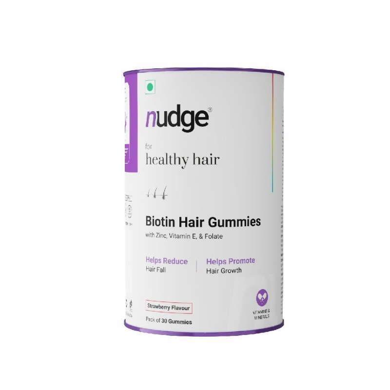 Nudge Biotin Hair Gummies - Strawberry Flavour | Grocsy