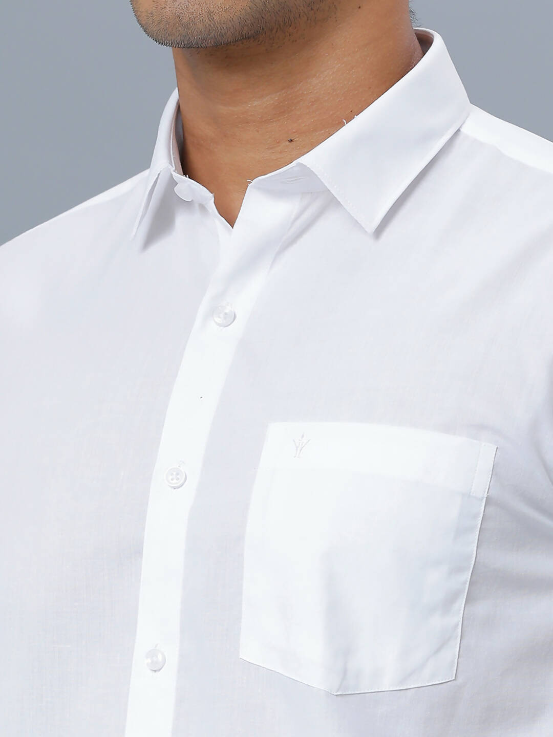 Ramraj Cotton Mens Half Sleeve Formal 100 % Cotton White Shirt | Grocsy