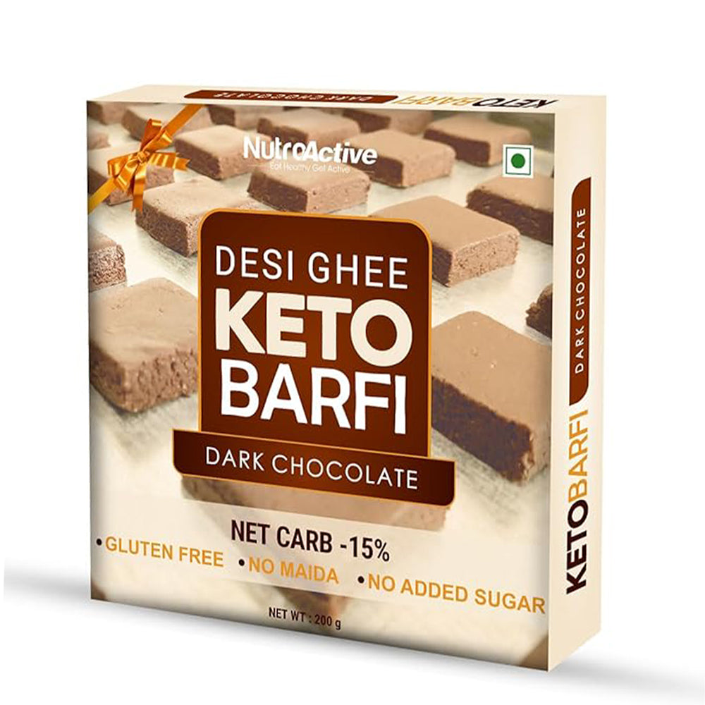 NutroActive Desi Ghee Barfi Hazelnut Chocolate | Grocsy