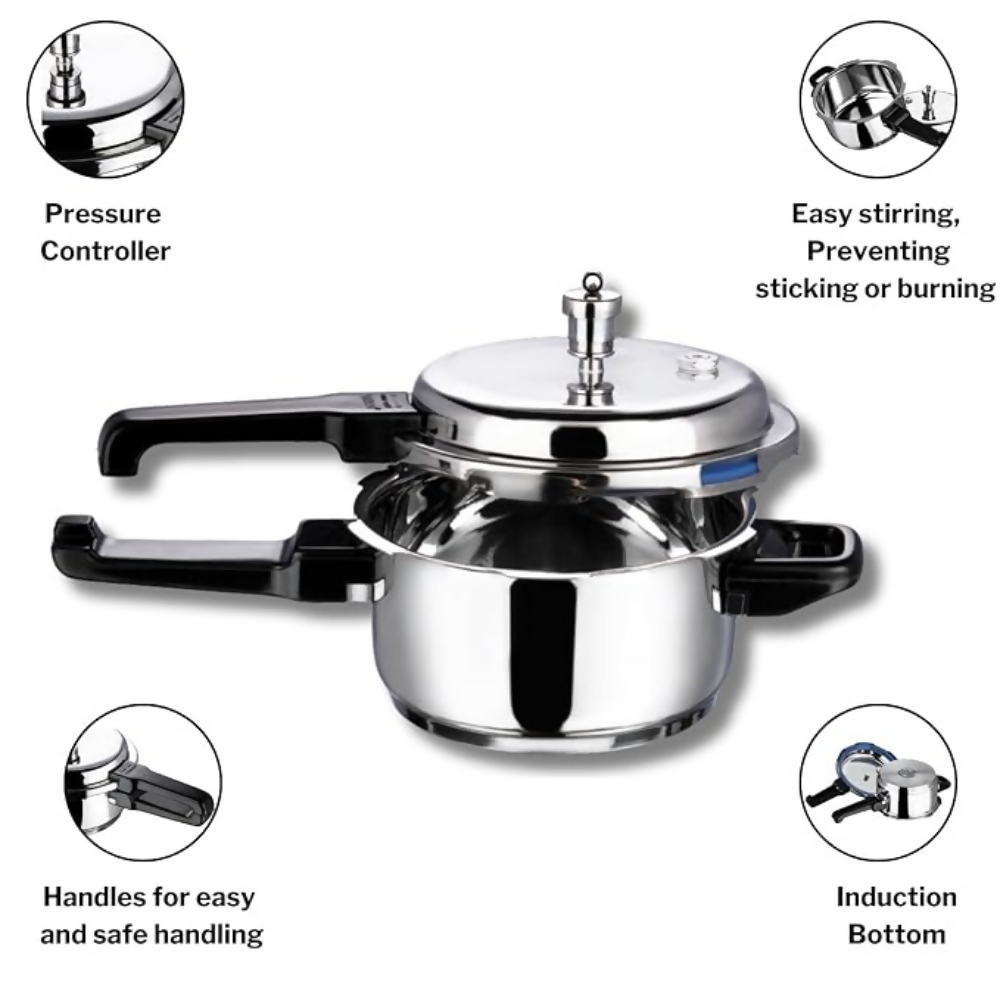 Vinod 18/8 Stainless Steel Outer Lid Pressure Cooker | Grocsy