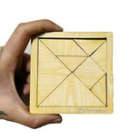 Kraftsman Portable Wooden Tangram Puzzle | 7 Pieces Puzzle Board for Kids and Adults | Travel Pouch Included | Grocsy