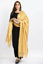 Mominos Fashion Moeza Women's Banarsi Silk All Over Woven Design Golden Dupatta | Grocsy