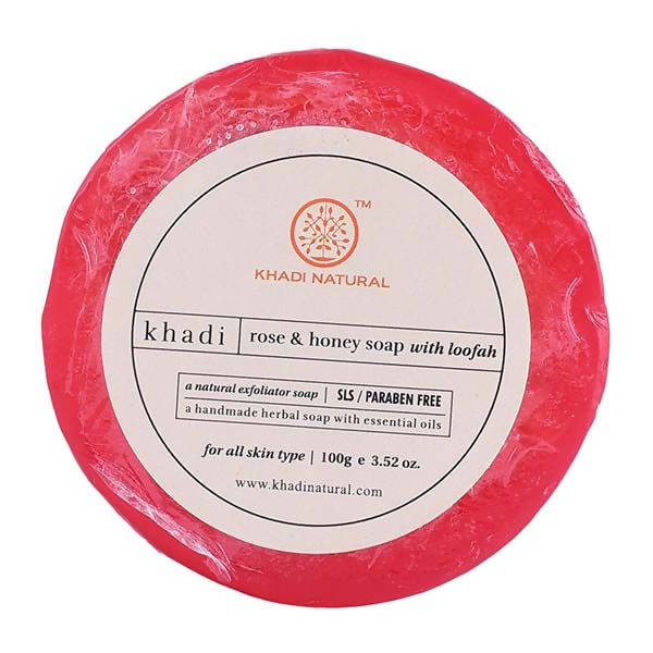 Khadi Natural Rose & Honey Loofah Soap | Grocsy