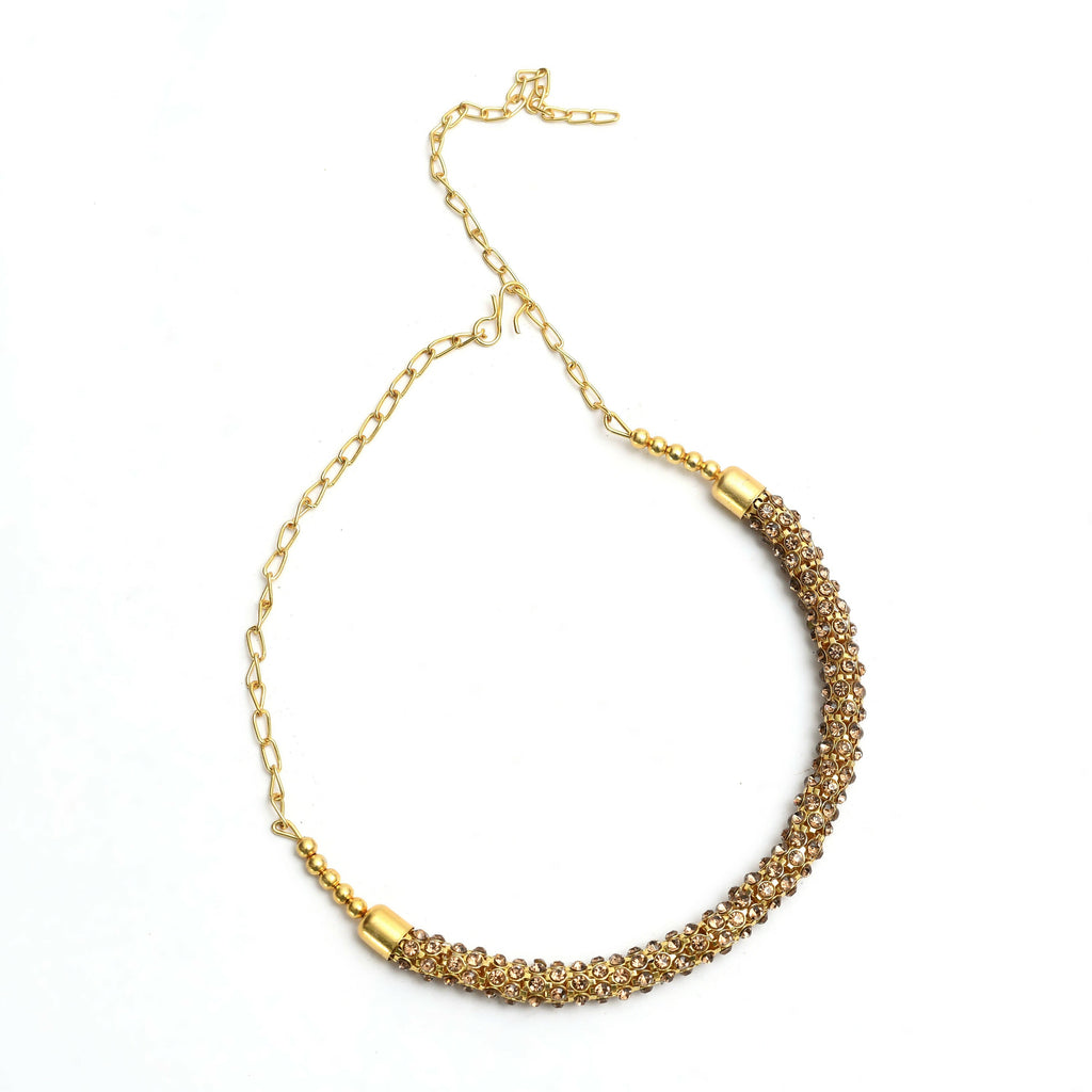 Mominos Fashion Johar Kamal Gold-Polished Brass Finish Hasli Design Choker For Women (Golden) | Grocsy