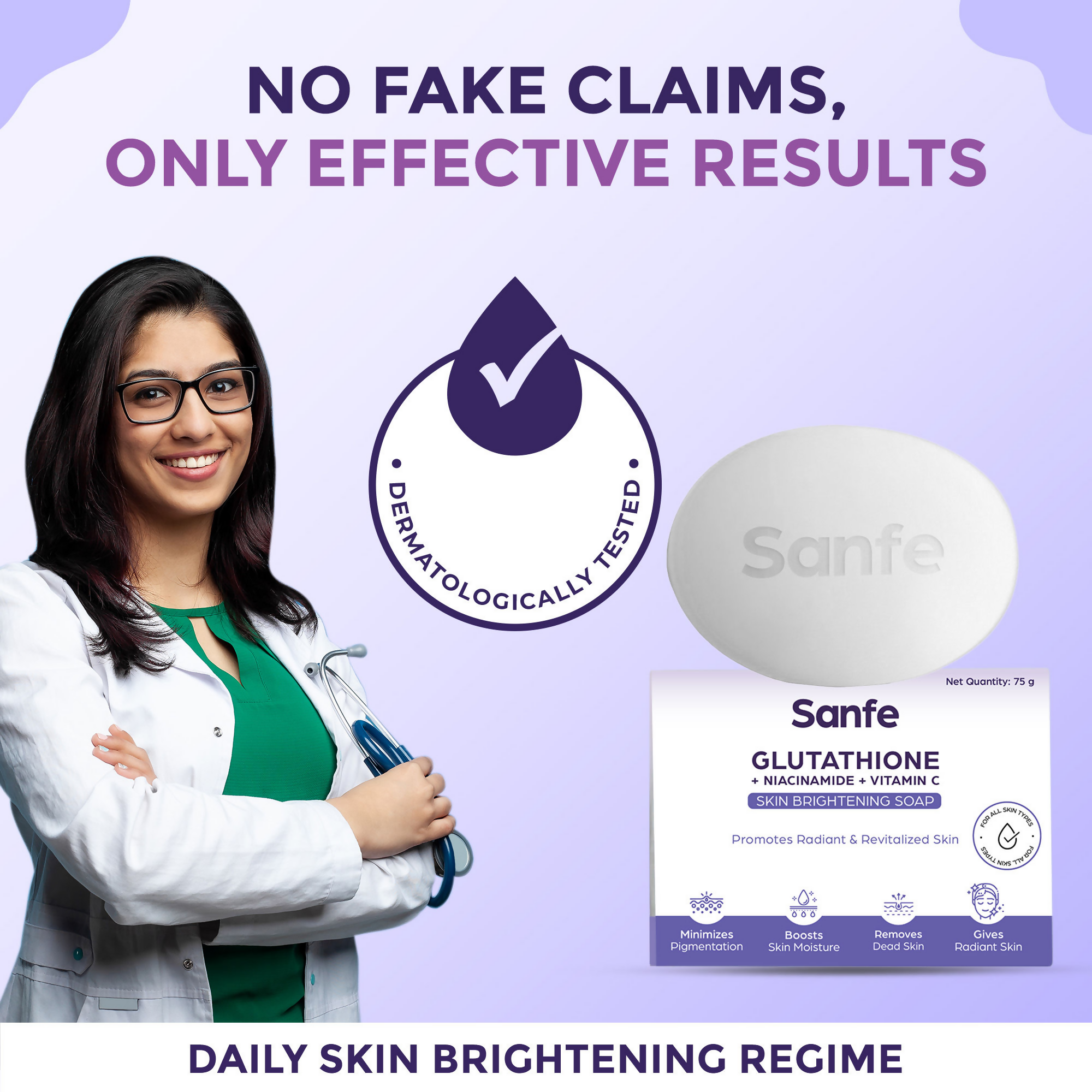 Sanfe Glutathione + Niacinamide + Vitamin C Brightening Soap | Grocsy