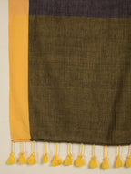 Suta Grey Yellow Colourblocked Pure Cotton Saree | Grocsy