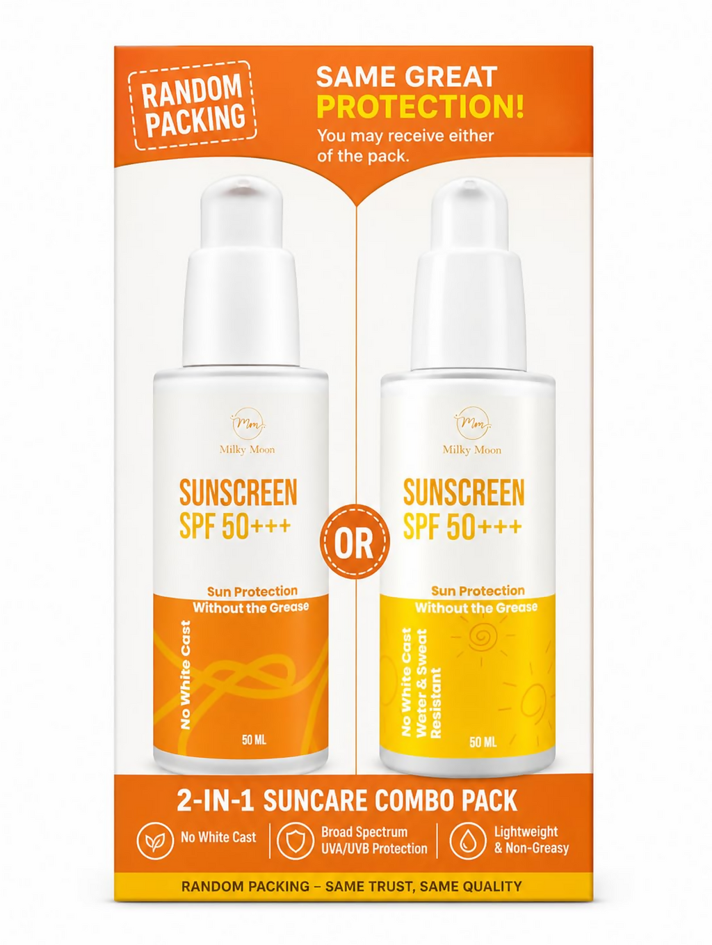 Milky Moon Sunscreen For Oily Skin Spf 50 Pa+++ Lightweight & Non-Greasy | Grocsy