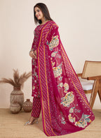Prazu Fashion Pink Printed Cotton Blend Festival Wear Salwar Suit | Grocsy