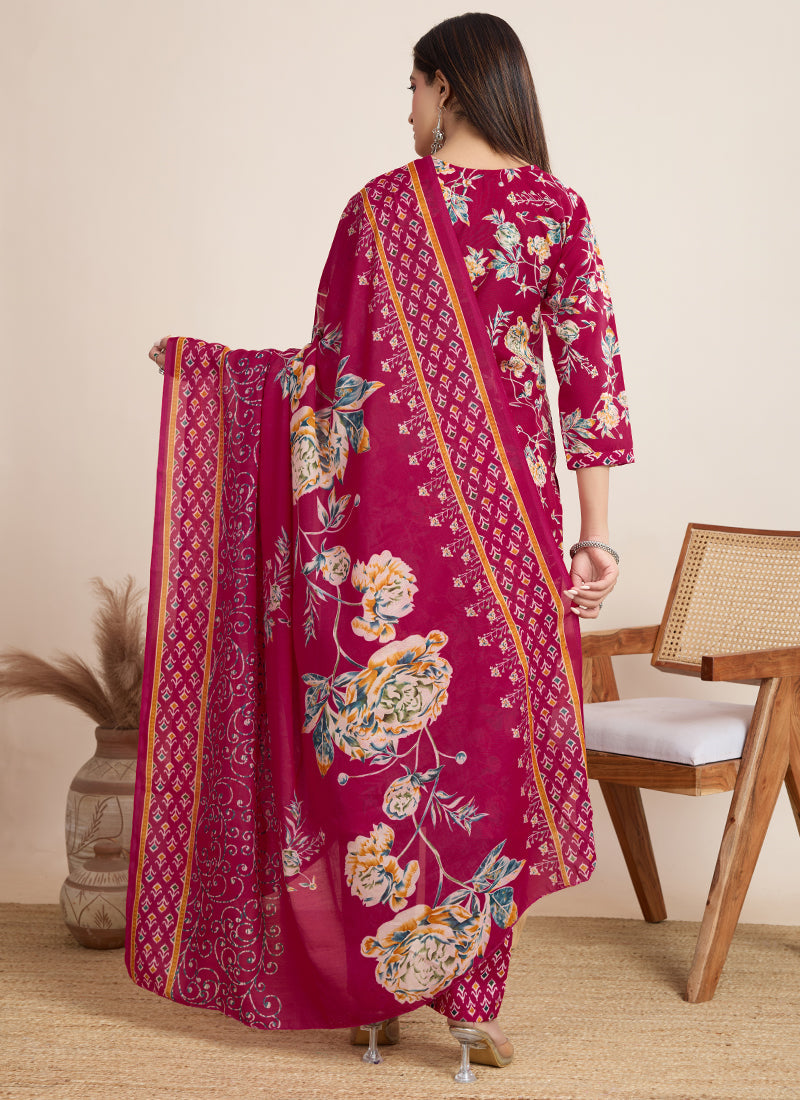 Prazu Fashion Pink Printed Cotton Blend Festival Wear Salwar Suit | Grocsy