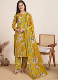 Prazu Fashion Yellow Printed Cotton Blend Festival Wear Salwar Suit | Grocsy