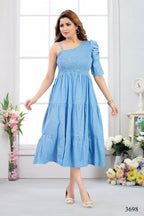 Joban Fashion Heavy Muslin Sky Blue Color Tunic | Grocsy