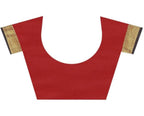 Vamika Banarasi Cotton Silk Weaving Red Saree (DOCTOR MOR RED) | Grocsy