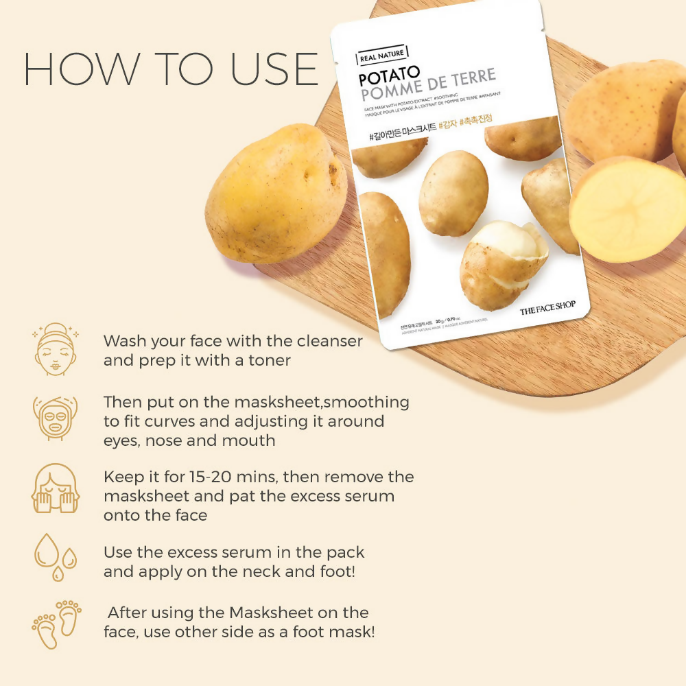 The Face Shop Real Nature Potato Face Mask - Korean Skincare | Grocsy