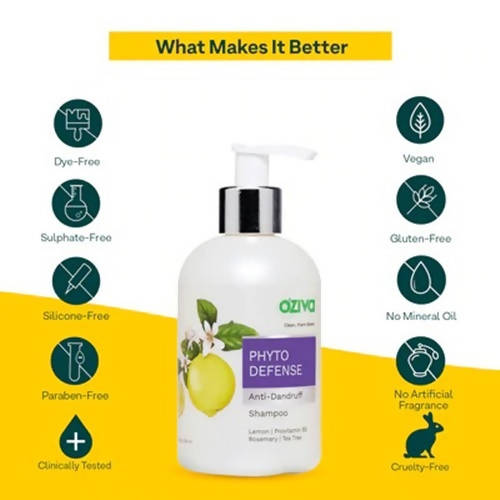 OZiva Phyto Defense Anti-Dandruff Shampoo | Grocsy