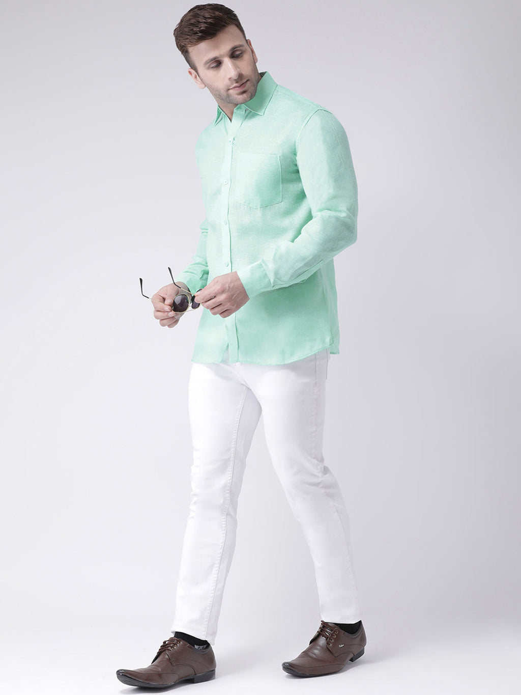 RIAG Green Men's Full Sleeves Shirt | Grocsy