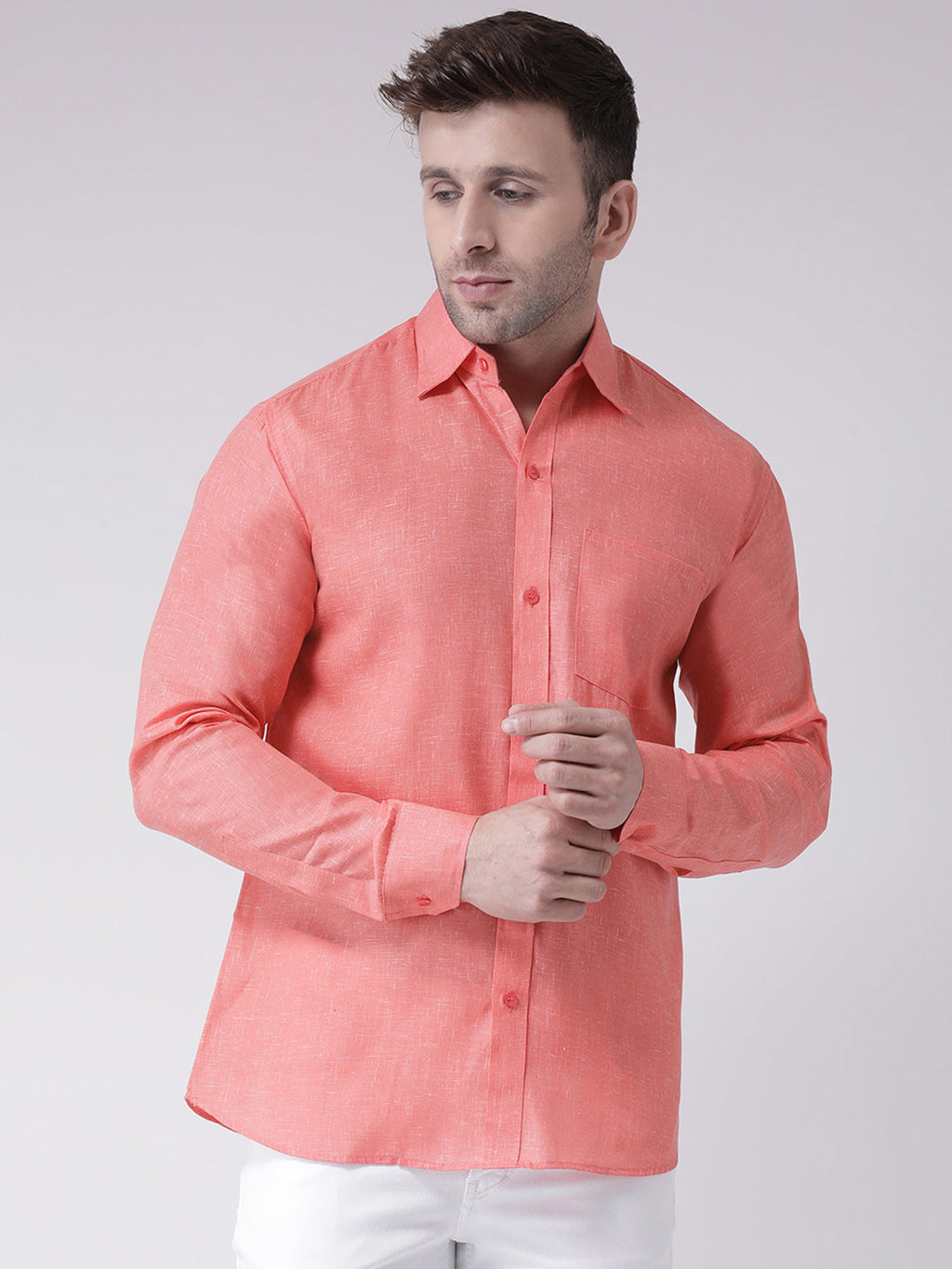 RIAG Orange Men's Full Sleeves Shirt | Grocsy