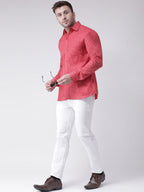 RIAG Red Men's Full Sleeves Shirt | Grocsy