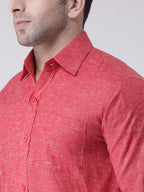 RIAG Red Men's Full Sleeves Shirt | Grocsy