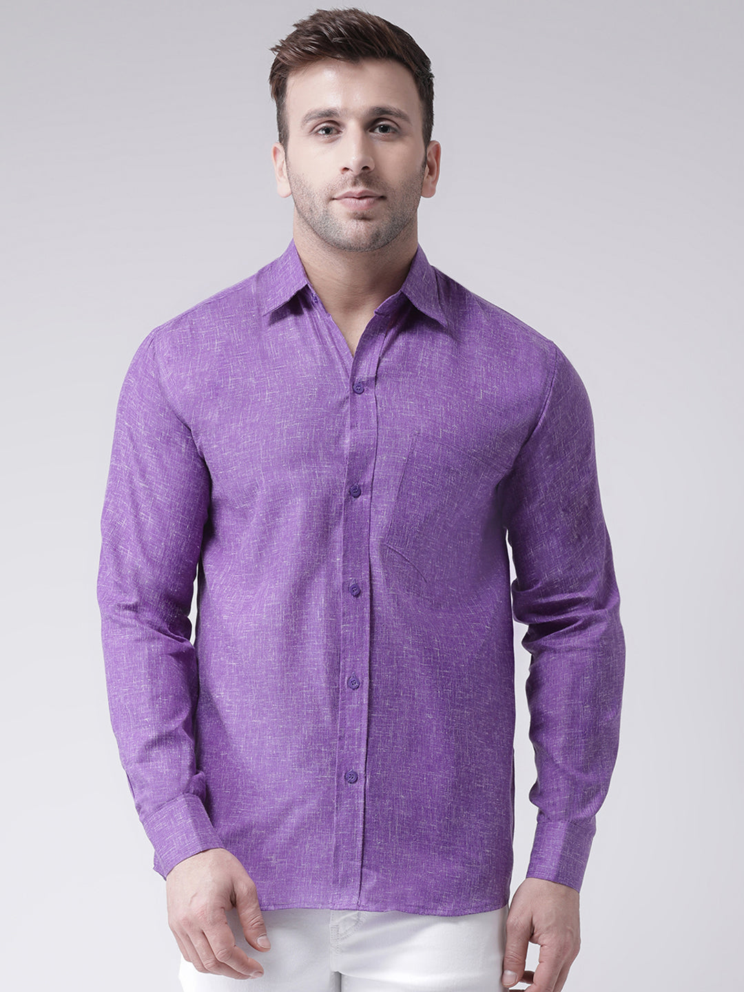 RIAG Purple Men's Full Sleeves Shirt | Grocsy