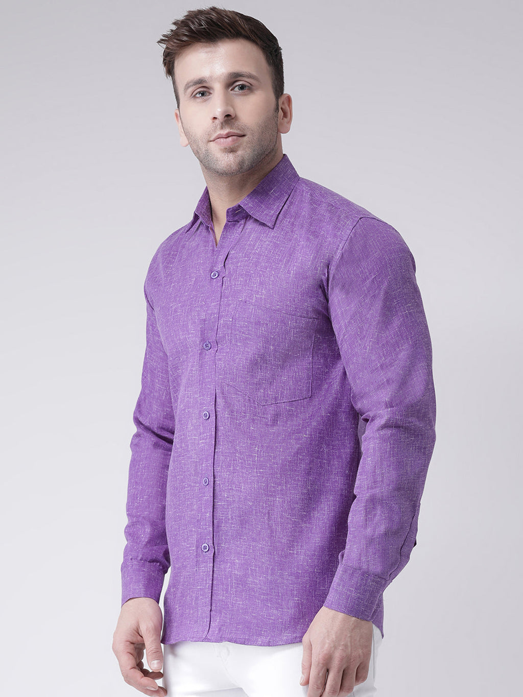 RIAG Purple Men's Full Sleeves Shirt | Grocsy