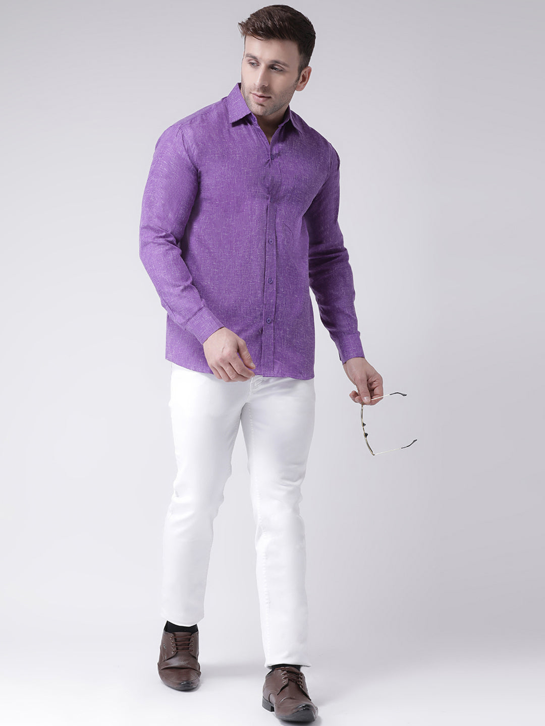 RIAG Purple Men's Full Sleeves Shirt | Grocsy