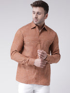 RIAG Brown Men's Full Sleeves Shirt | Grocsy