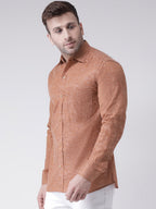 RIAG Brown Men's Full Sleeves Shirt | Grocsy