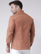 RIAG Brown Men's Full Sleeves Shirt | Grocsy