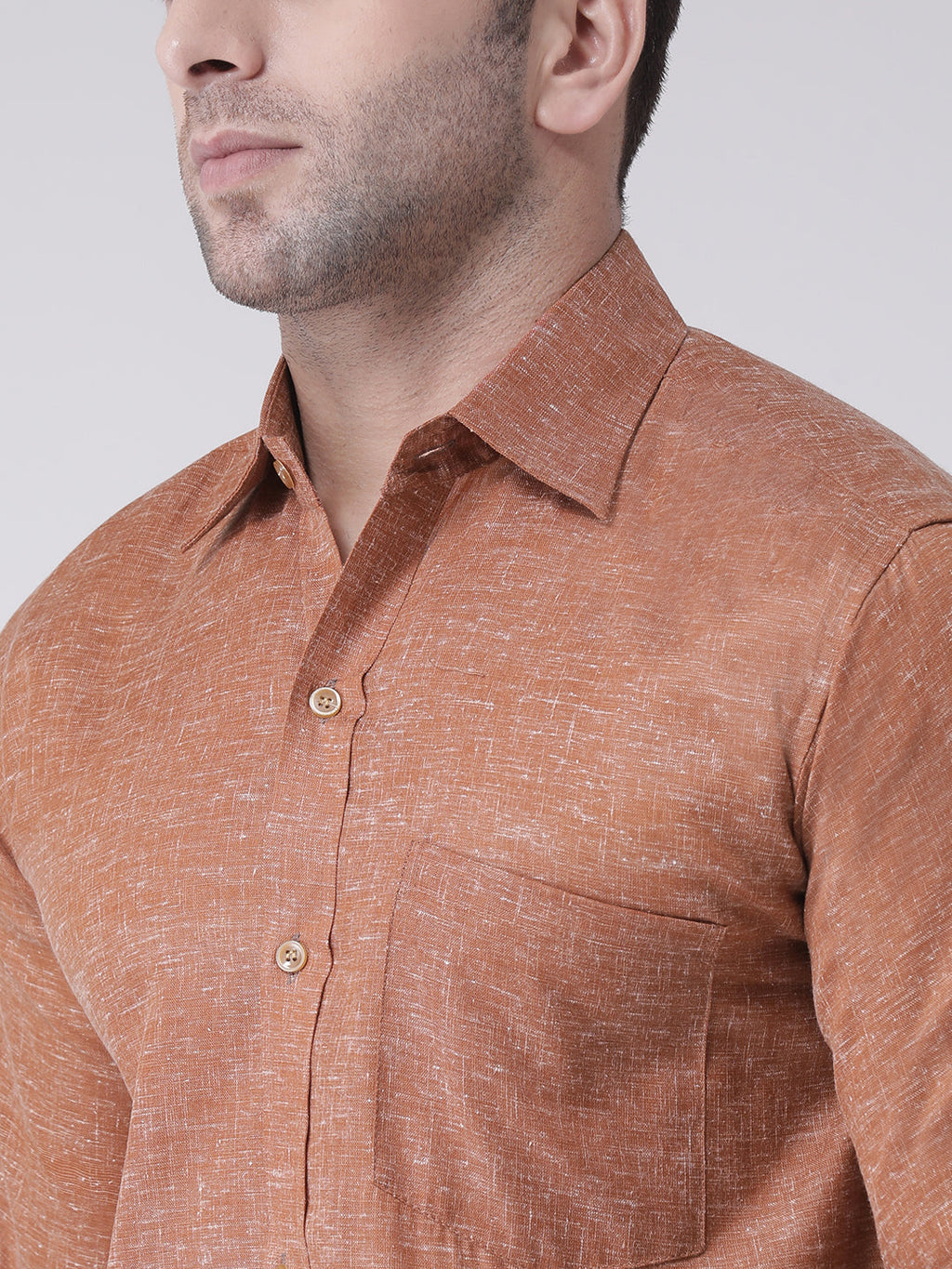 RIAG Brown Men's Full Sleeves Shirt | Grocsy