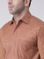 RIAG Brown Men's Full Sleeves Shirt | Grocsy