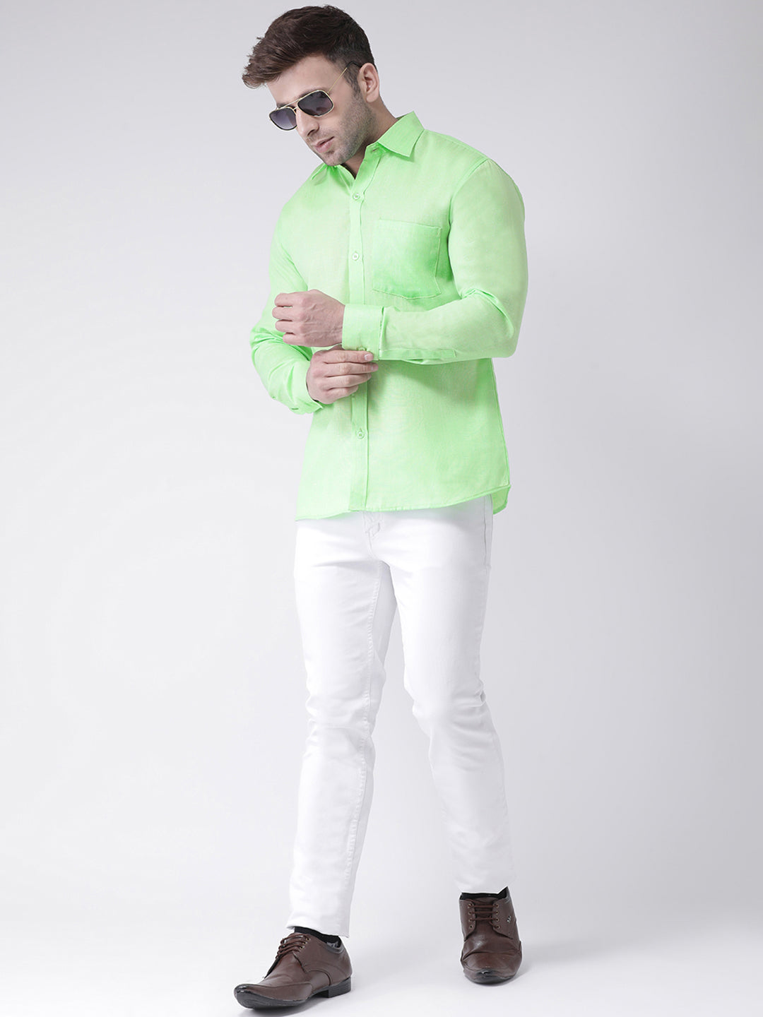 RIAG Green Men's Full Sleeves Shirt | Grocsy
