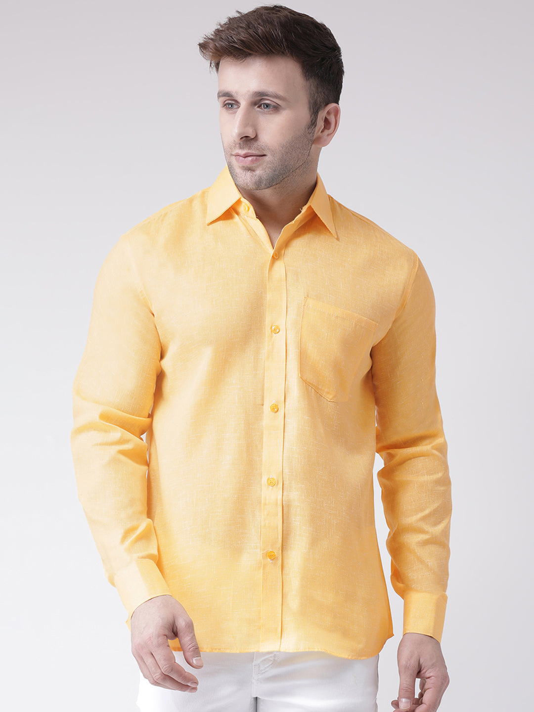 RIAG Yellow Men's Full Sleeves Shirt | Grocsy